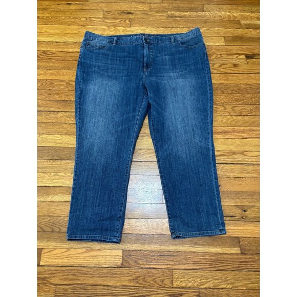 Jennifer Lopez Womens Boyfriend Jeans Plus Sz 24W Blue Stretch Denim Pants 48x28 - Picture 1 of 6